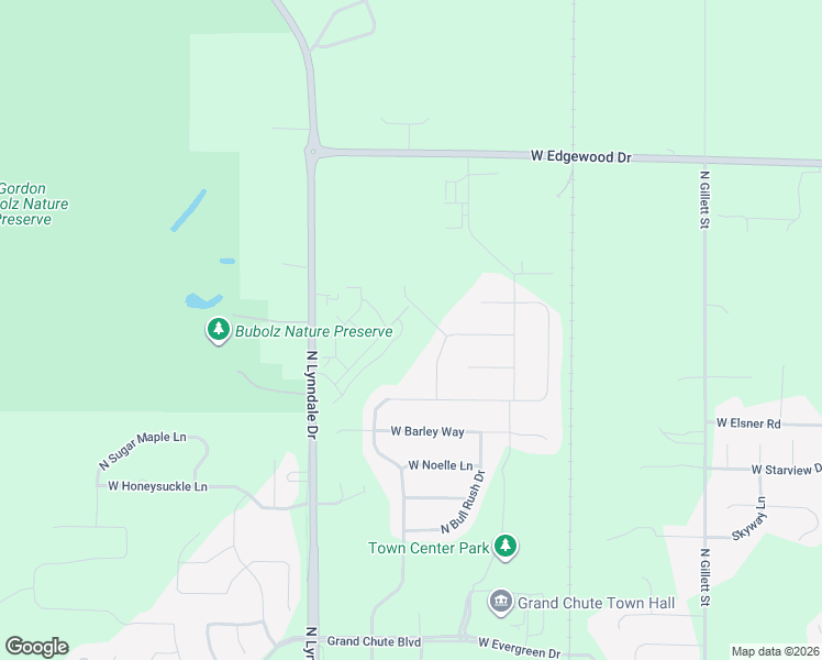 map of restaurants, bars, coffee shops, grocery stores, and more near 4787 Buran Way in Appleton