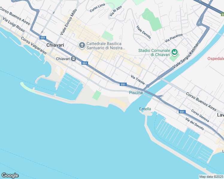 map of restaurants, bars, coffee shops, grocery stores, and more near 7 Viale Groppo in Chiavari