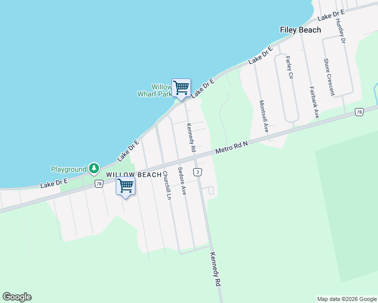 map of restaurants, bars, coffee shops, grocery stores, and more near 27114 Kennedy Road in Willow Beach