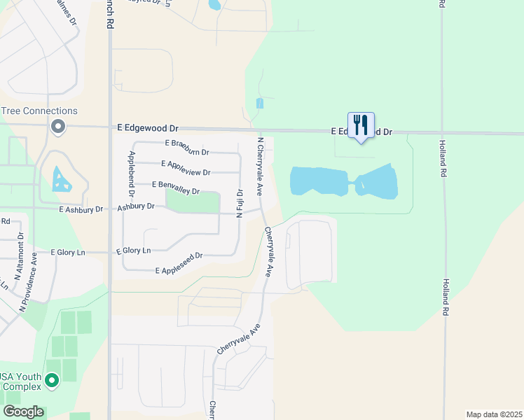 map of restaurants, bars, coffee shops, grocery stores, and more near 3601 North Cherryvale Avenue in Appleton