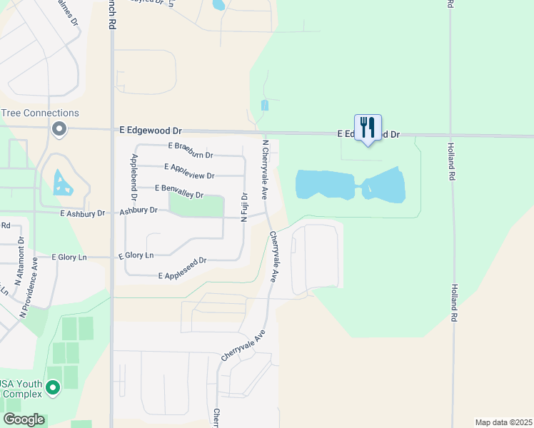 map of restaurants, bars, coffee shops, grocery stores, and more near 3619 North Cherryvale Avenue in Appleton