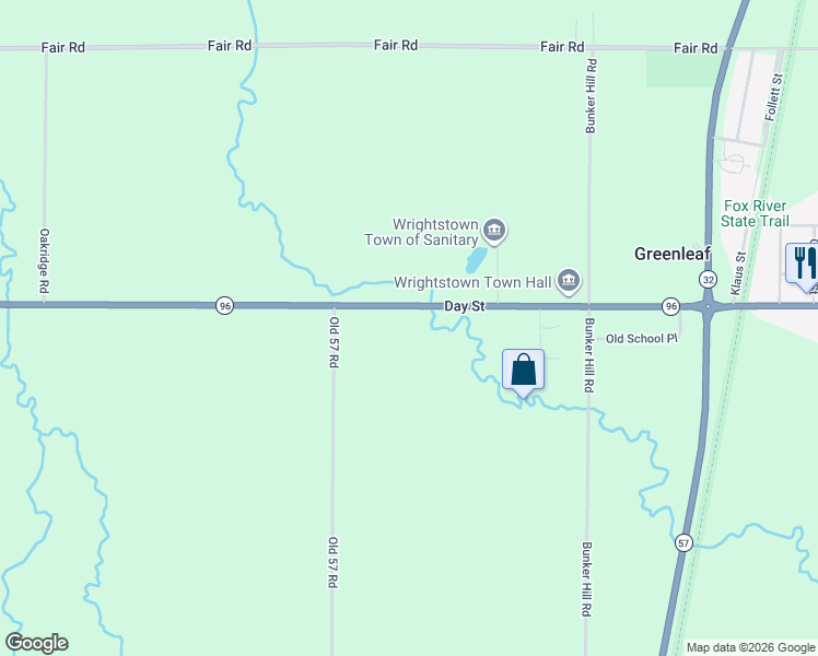 map of restaurants, bars, coffee shops, grocery stores, and more near 1446 Day Street in Greenleaf