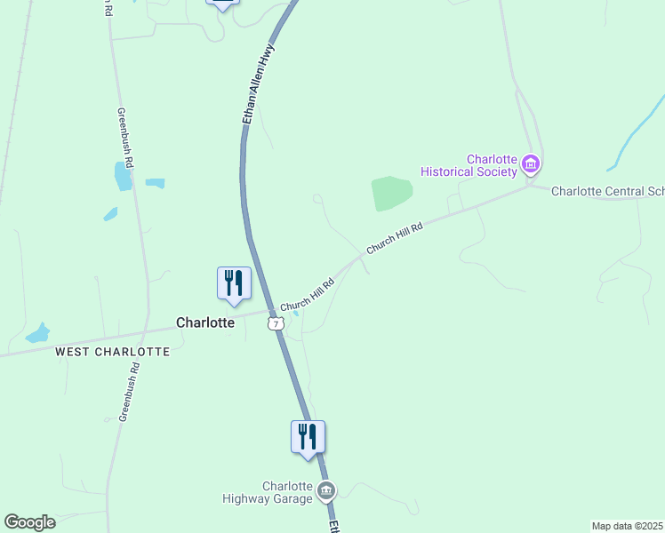 map of restaurants, bars, coffee shops, grocery stores, and more near 193 Church Hill Rd in Charlotte