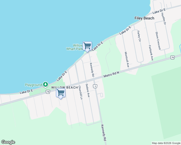 map of restaurants, bars, coffee shops, grocery stores, and more near 27114 Kennedy Road in Willow Beach