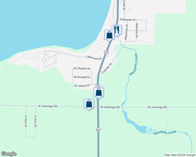 map of restaurants, bars, coffee shops, grocery stores, and more near 1789 S Morey Rd in Lake City