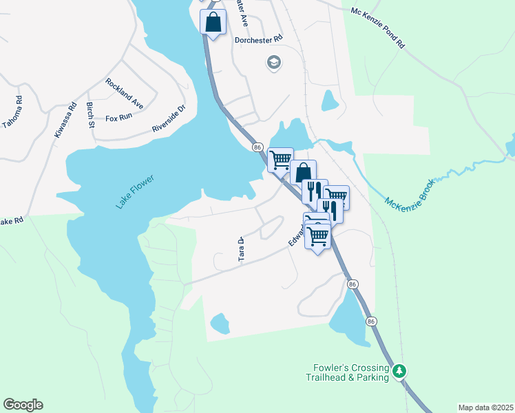 map of restaurants, bars, coffee shops, grocery stores, and more near 26 Duprey St in Saranac Lake