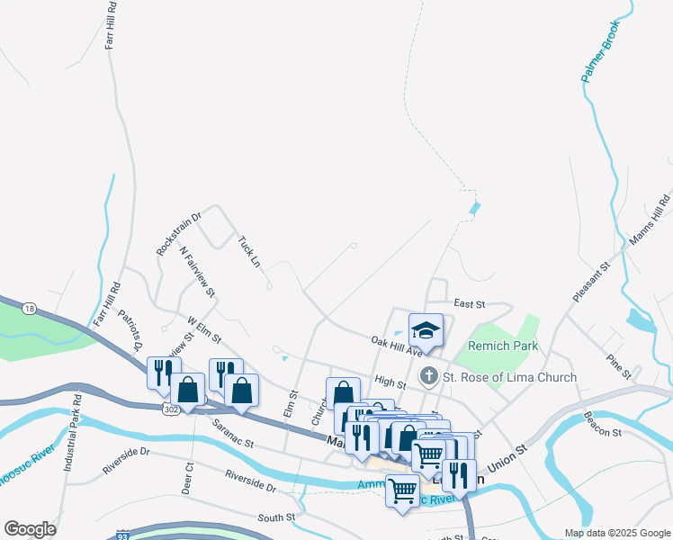 map of restaurants, bars, coffee shops, grocery stores, and more near 50 Lilac Lane in Littleton
