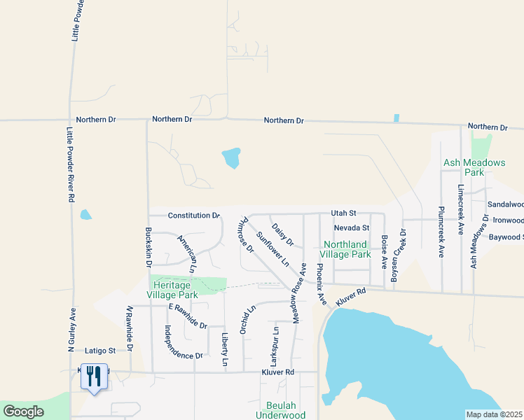 map of restaurants, bars, coffee shops, grocery stores, and more near 522 Daisy Drive in Gillette