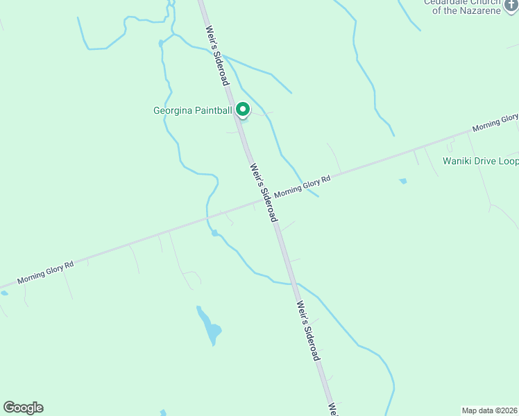 map of restaurants, bars, coffee shops, grocery stores, and more near 9291 Morning Glory Road in Georgina
