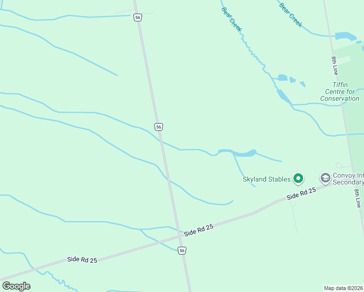 map of restaurants, bars, coffee shops, grocery stores, and more near 8113-8427 Simcoe County Road 56 in Utopia