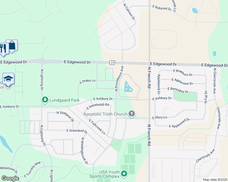 map of restaurants, bars, coffee shops, grocery stores, and more near 4908 North Redcrested Court in Appleton