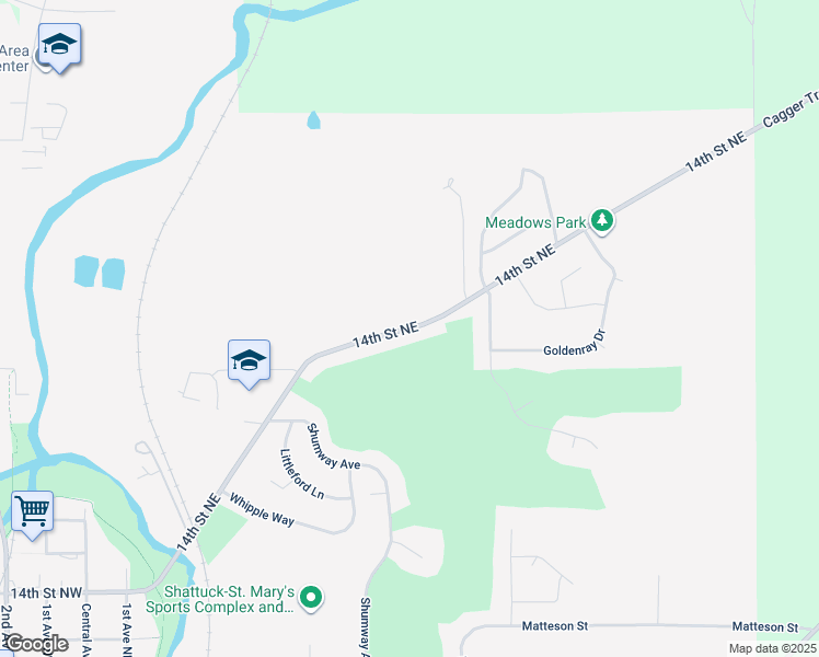 map of restaurants, bars, coffee shops, grocery stores, and more near 14th Street Northeast in Faribault