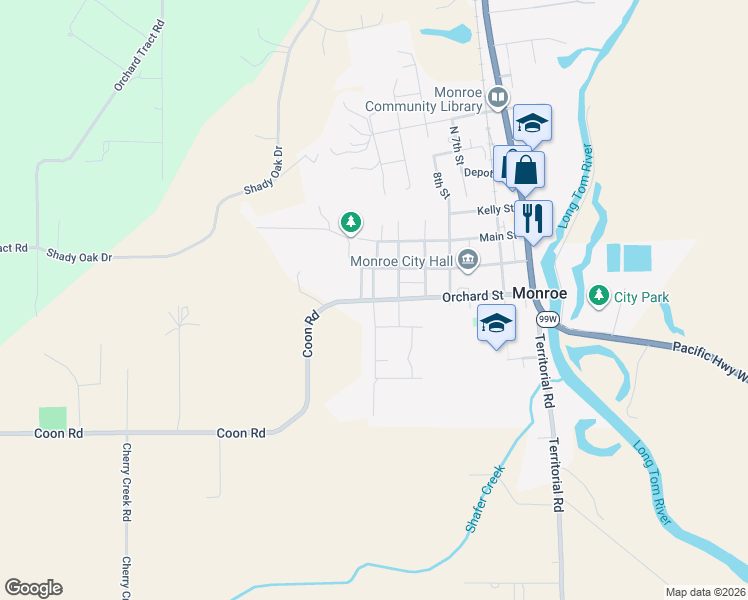 map of restaurants, bars, coffee shops, grocery stores, and more near 475 South 10th Street in Monroe