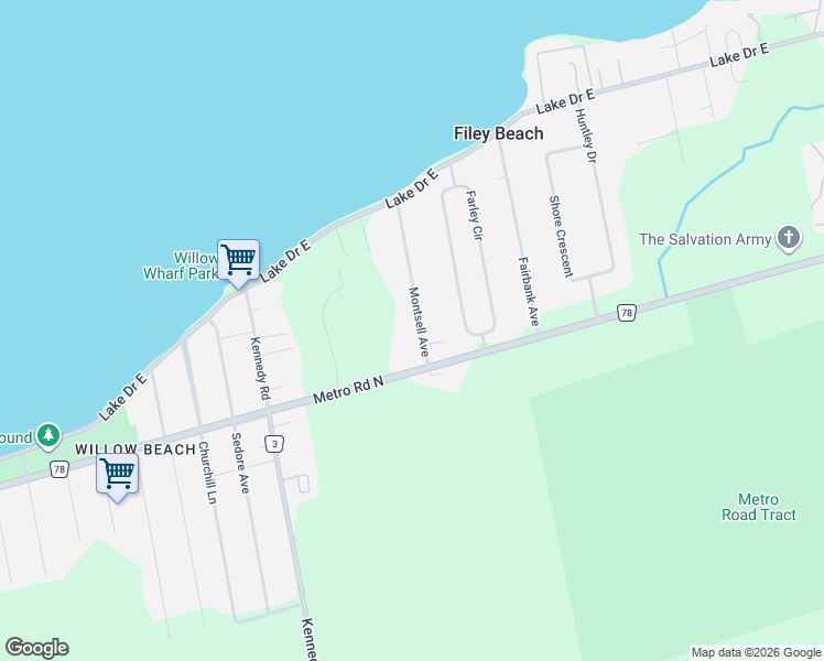 map of restaurants, bars, coffee shops, grocery stores, and more near 808 Montsell Avenue in Willow Beach
