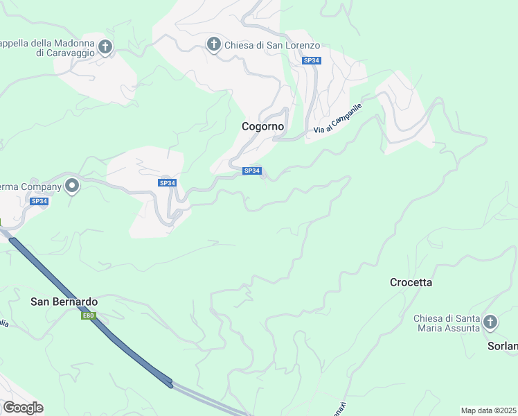 map of restaurants, bars, coffee shops, grocery stores, and more near 3941 Via Dei Mulini in Città Metropolitana di Genova