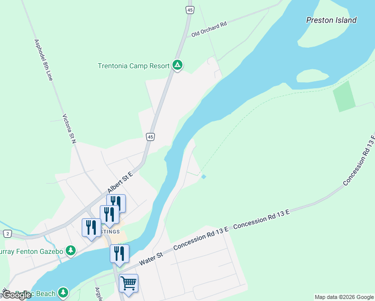 map of restaurants, bars, coffee shops, grocery stores, and more near 169 Cedar Drive in Northumberland County