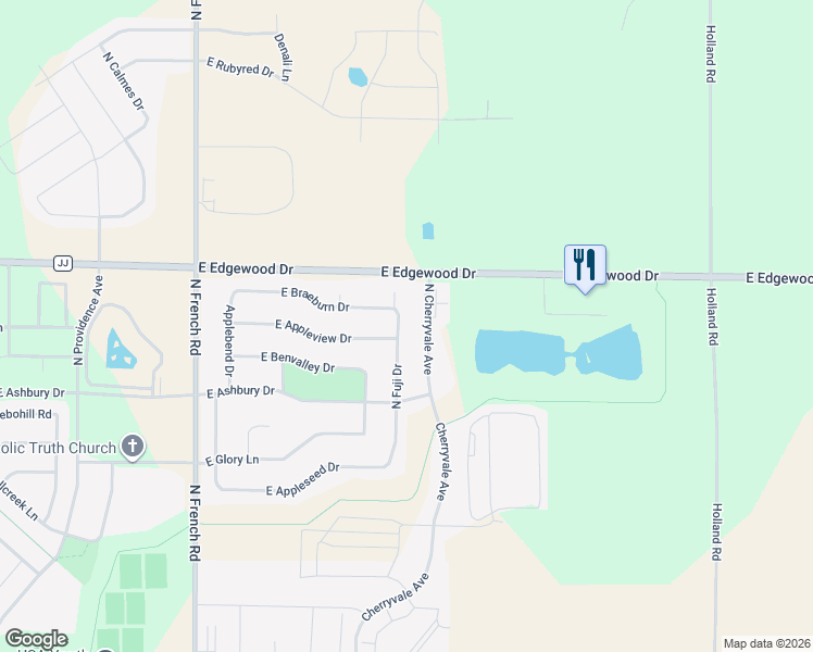 map of restaurants, bars, coffee shops, grocery stores, and more near 5026 Fuji Drive in Appleton