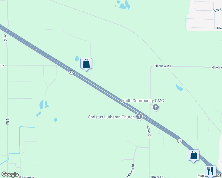 map of restaurants, bars, coffee shops, grocery stores, and more near N2004 Greenville Drive in Greenville