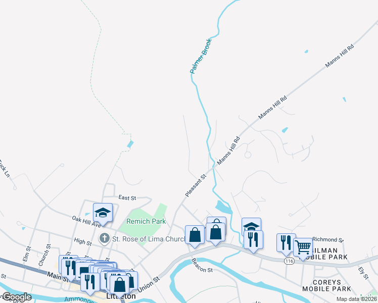 map of restaurants, bars, coffee shops, grocery stores, and more near 67 Point of View Drive in Littleton
