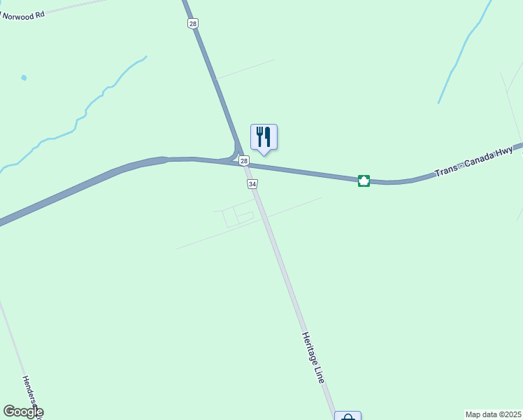 map of restaurants, bars, coffee shops, grocery stores, and more near 2242 Heritage Line in Peterborough