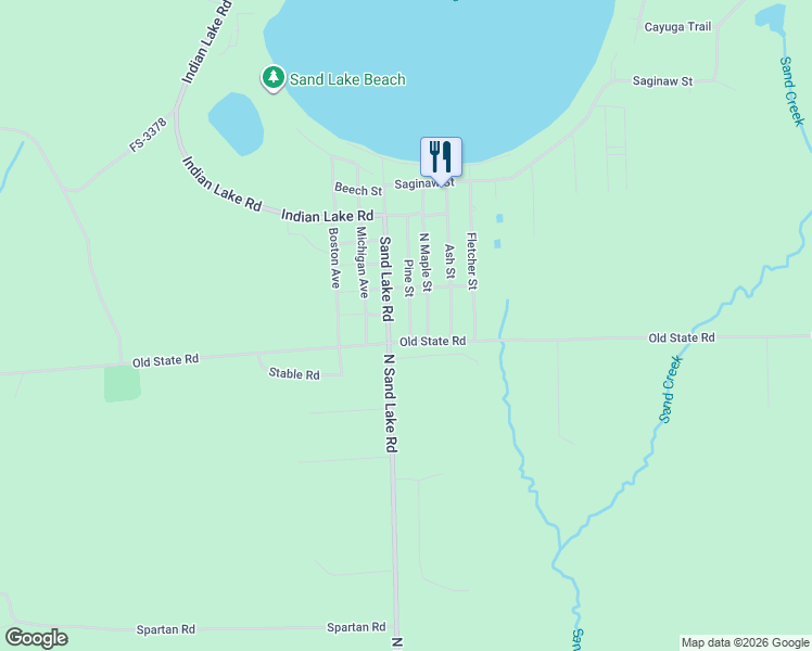 map of restaurants, bars, coffee shops, grocery stores, and more near 3963-3977 Old State Road in Iosco