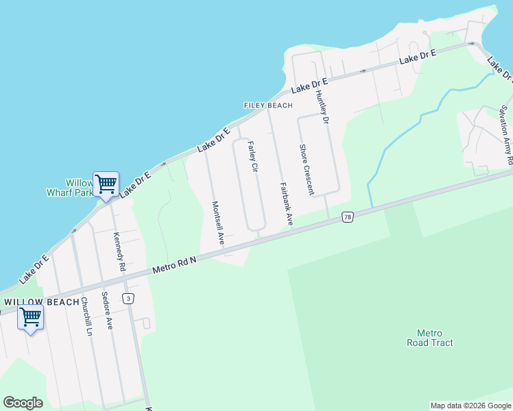 map of restaurants, bars, coffee shops, grocery stores, and more near 17 Farley Circle in Willow Beach