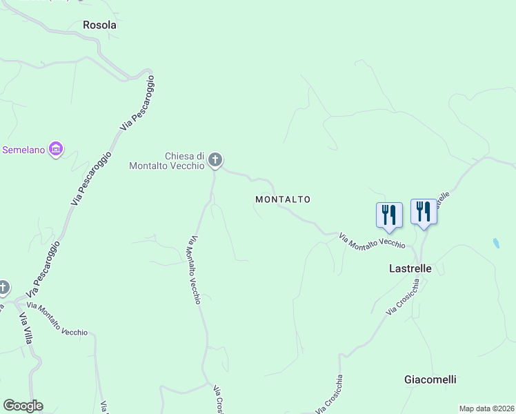 map of restaurants, bars, coffee shops, grocery stores, and more near 801 Via Montalto Vecchio in Provincia di Modena