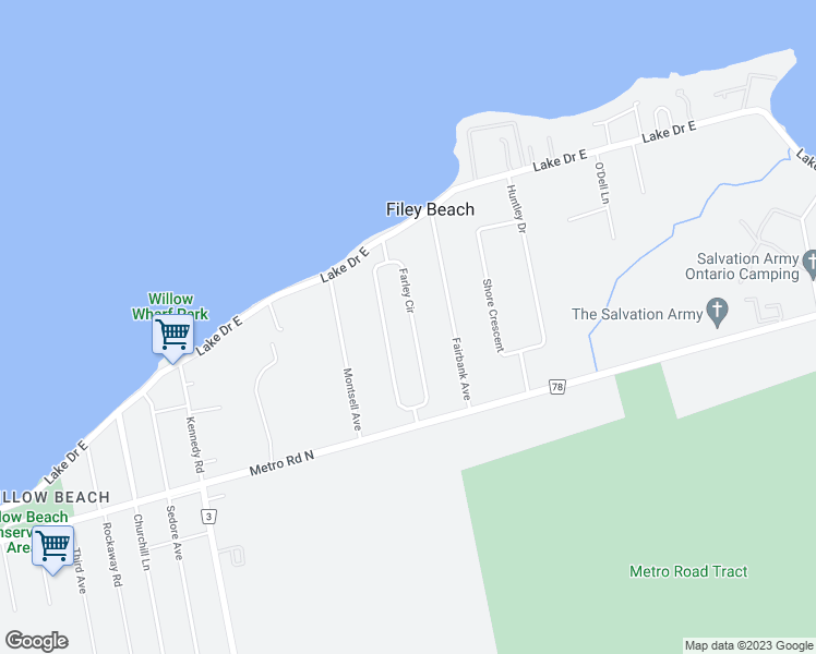 map of restaurants, bars, coffee shops, grocery stores, and more near 35 Farley Circle in Willow Beach