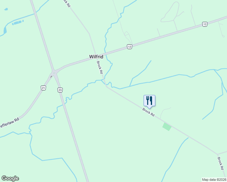 map of restaurants, bars, coffee shops, grocery stores, and more near Brock Road in Cannington