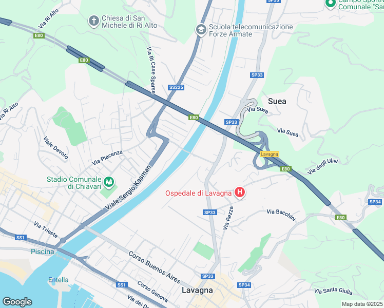 map of restaurants, bars, coffee shops, grocery stores, and more near 9 Via Eraldo Fico Virgola in Lavagna