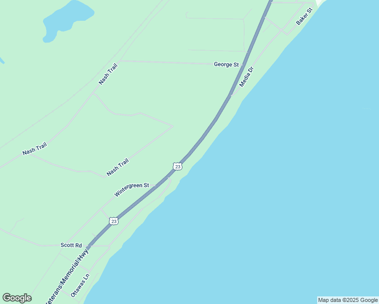 map of restaurants, bars, coffee shops, grocery stores, and more near 1246-1498 North Huron Road in East Tawas