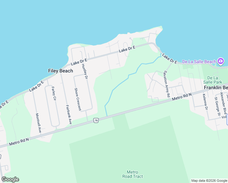 map of restaurants, bars, coffee shops, grocery stores, and more near 1794 Metro Road North in Georgina