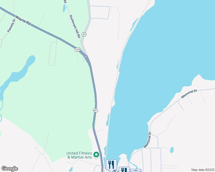 map of restaurants, bars, coffee shops, grocery stores, and more near 283 Maine 133 in Winthrop
