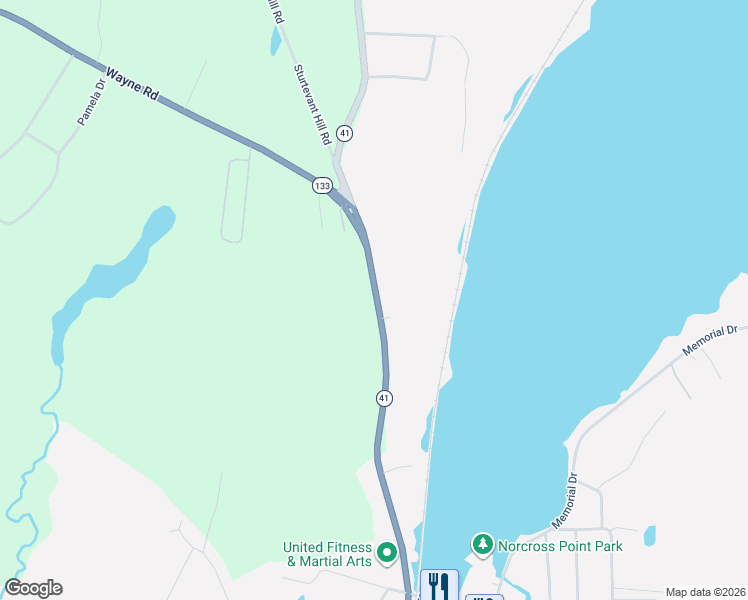map of restaurants, bars, coffee shops, grocery stores, and more near 308 Maine 133 in Winthrop