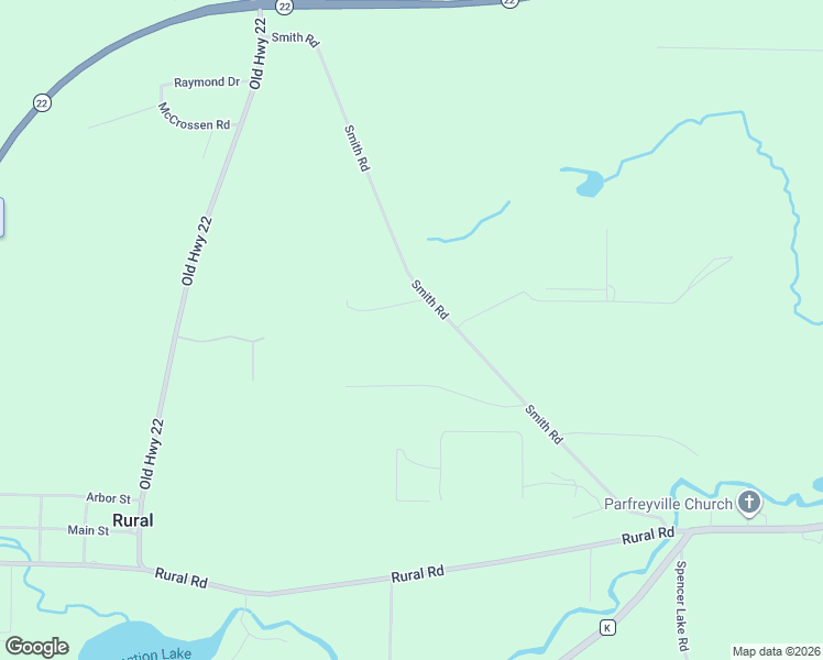 map of restaurants, bars, coffee shops, grocery stores, and more near N2209 Smith Road in Waupaca