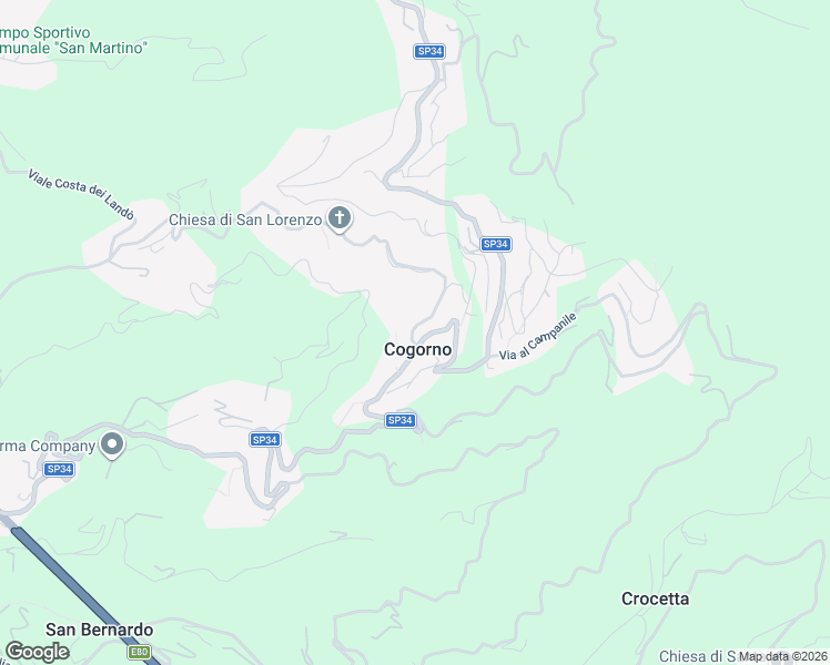 map of restaurants, bars, coffee shops, grocery stores, and more near 84 Via Benedetto Chiappe in Cogorno