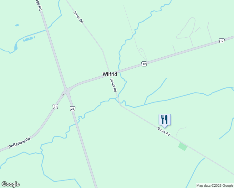 map of restaurants, bars, coffee shops, grocery stores, and more near 20805 Brock Road in Brock