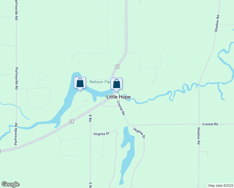 map of restaurants, bars, coffee shops, grocery stores, and more near N2190 County Road K in Waupaca