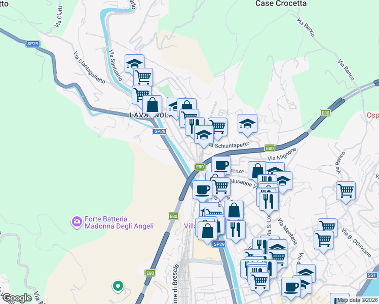 map of restaurants, bars, coffee shops, grocery stores, and more near 3 Via Destefanis in Savona