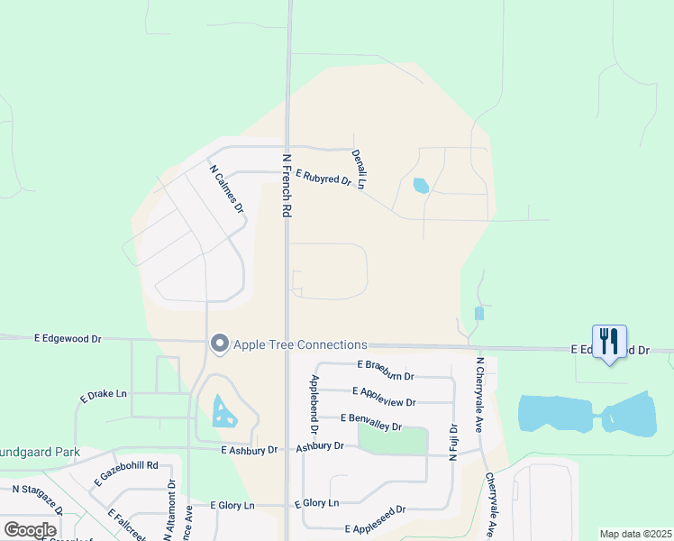 map of restaurants, bars, coffee shops, grocery stores, and more near 3300 East Paris Way in Appleton