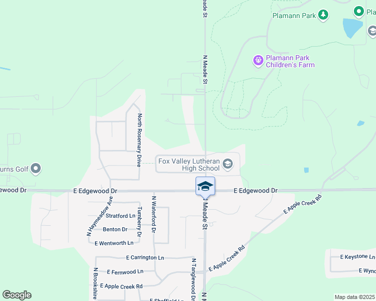 map of restaurants, bars, coffee shops, grocery stores, and more near 93 Bellevue Place in Appleton