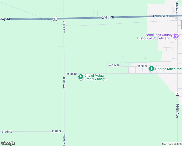 map of restaurants, bars, coffee shops, grocery stores, and more near 46370 West 6th Street in Volga