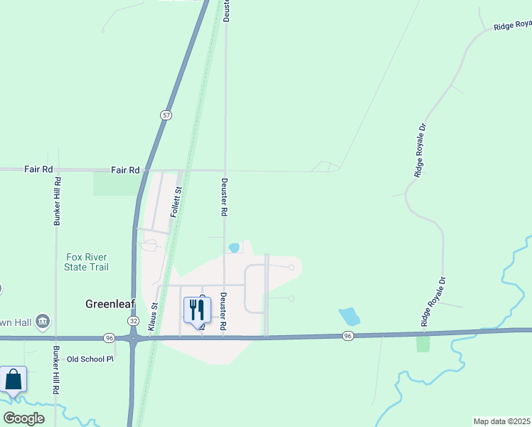 map of restaurants, bars, coffee shops, grocery stores, and more near in Greenleaf