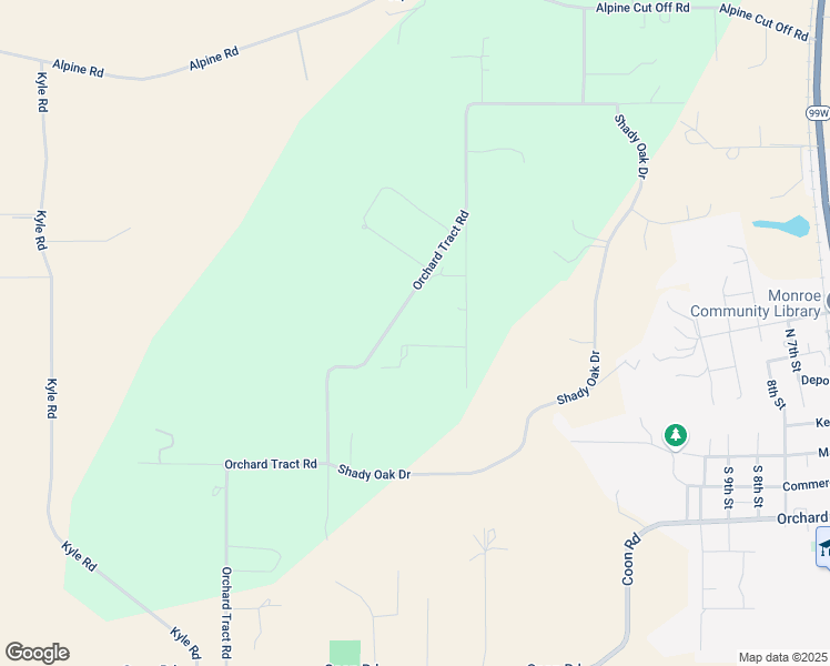 map of restaurants, bars, coffee shops, grocery stores, and more near 25111 Orchard Tract Road in Monroe