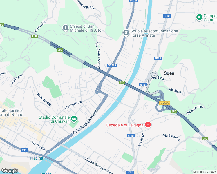 map of restaurants, bars, coffee shops, grocery stores, and more near 8-13 Via Priv Ata di Piazza San Frlnt in Chiavari