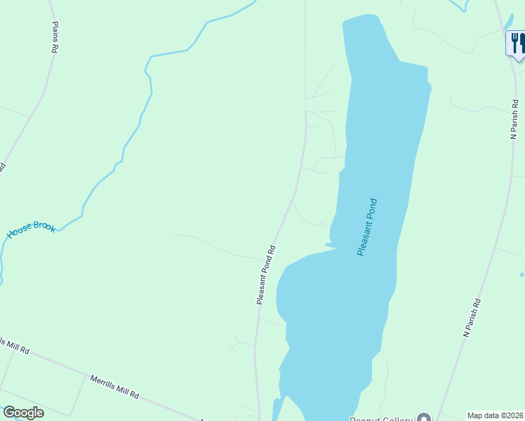 map of restaurants, bars, coffee shops, grocery stores, and more near 410 Pleasant Pond Road in Turner