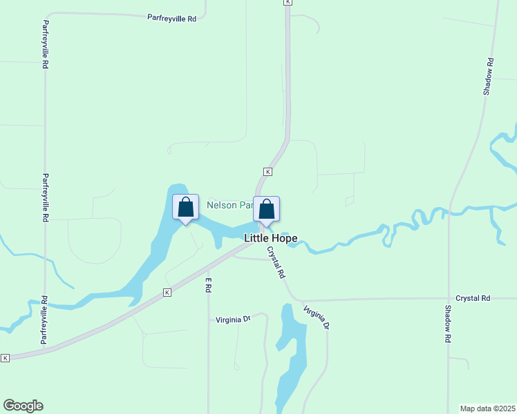 map of restaurants, bars, coffee shops, grocery stores, and more near N2190 County Road K in Waupaca