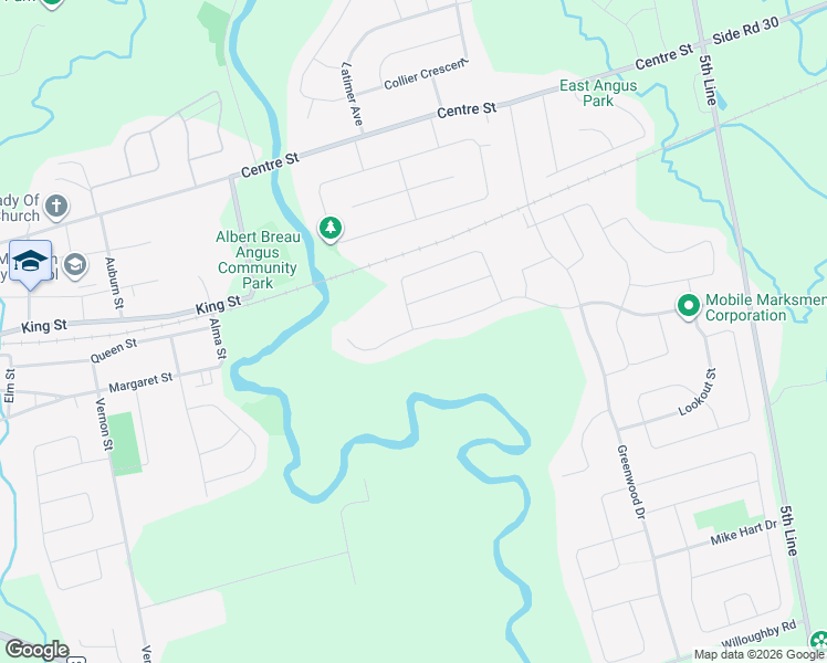 map of restaurants, bars, coffee shops, grocery stores, and more near 177 Gold Park Gate in Angus