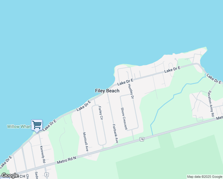 map of restaurants, bars, coffee shops, grocery stores, and more near 573 Lake Drive East in Willow Beach