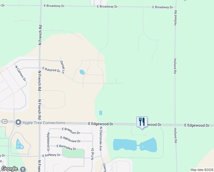 map of restaurants, bars, coffee shops, grocery stores, and more near 3750 East Edgewood Drive in Appleton